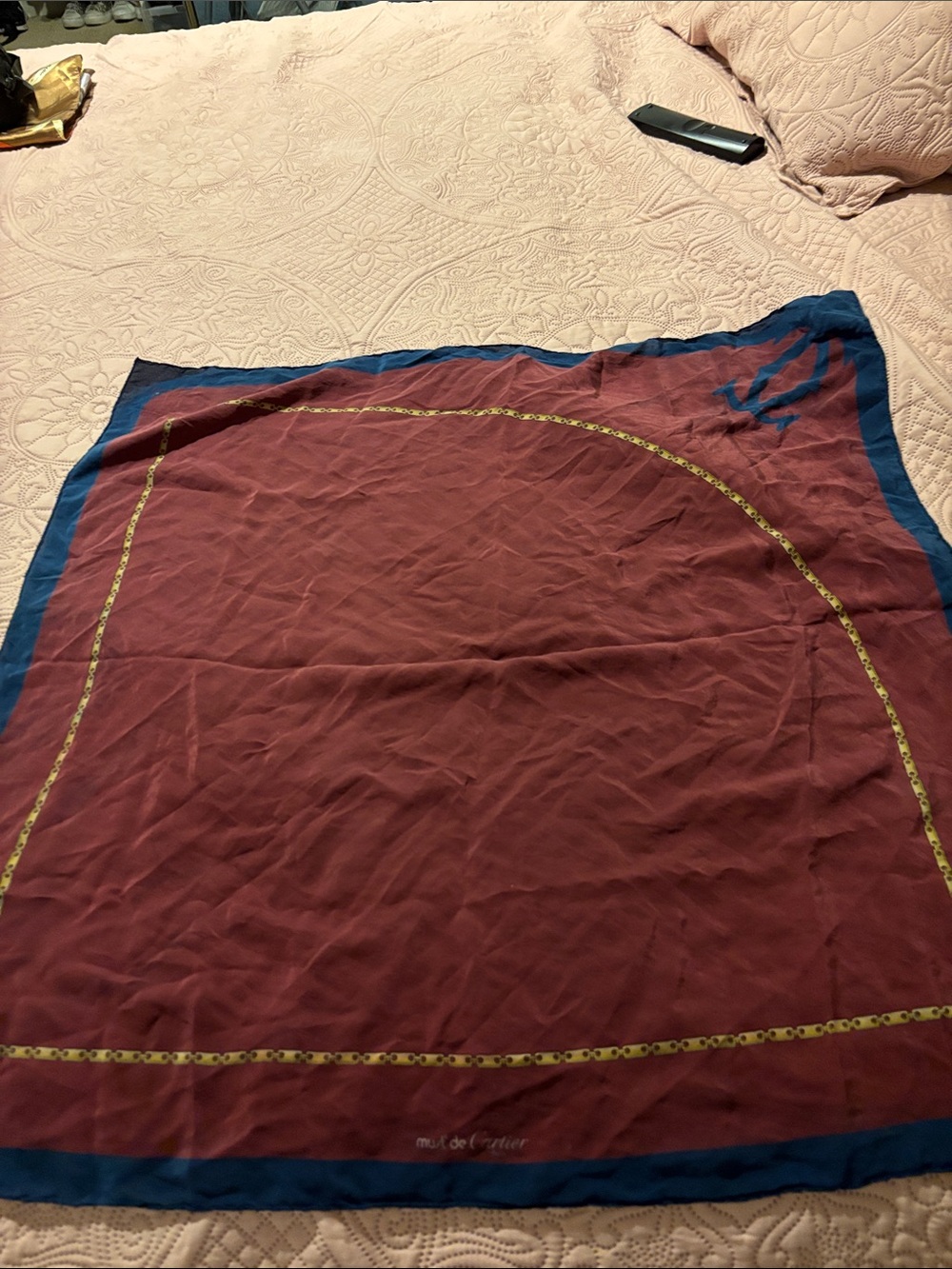 Cartier Burgundy and Blue Decorative Bedding Throw